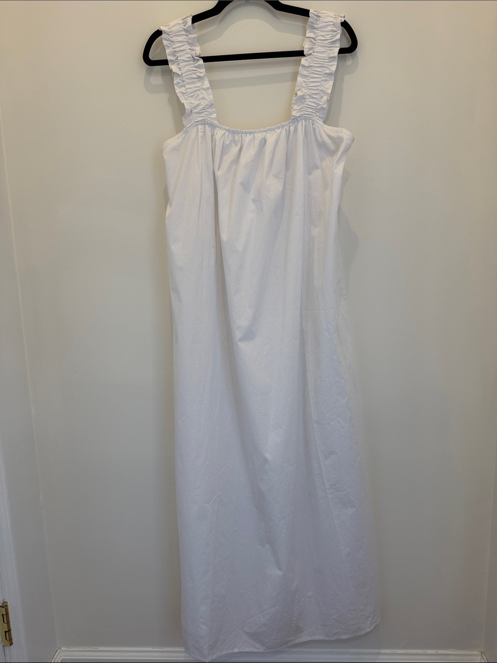 White Ruffle-Strap Maxi Dress